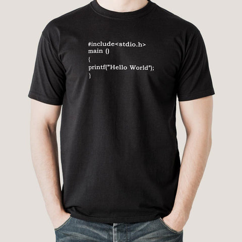 Hello World C Programming Tee - The Classic First Step