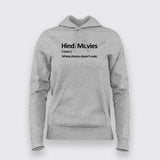 Hindi Movie Funny Hoodies For Women