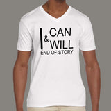 I Can & I Will Men's attitude  v neck T-shirt online india