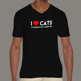 I Love Cats, It's Humans That Annoy Me, Men's  pet v neck  T-shirt online india