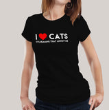 cats lovers women's t-shirt india