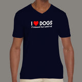I Love Dogs, It's Humans That Annoy Me, Men's pets v neck T-shirt online india
