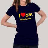 I Love CSK Women's Chennai Super Kings Cotton T-shirt