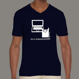 I'm a Purrgrammer V-Neck T-Shirt For Men India