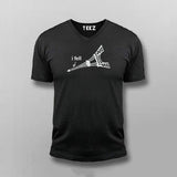 I Fell, Collapsed funny Eiffel Tower T-shirt V-neck For Men Online India