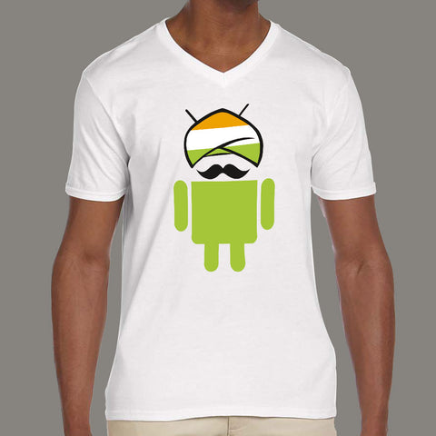 Desi/Indian Android Men's v neck T-shirt online india