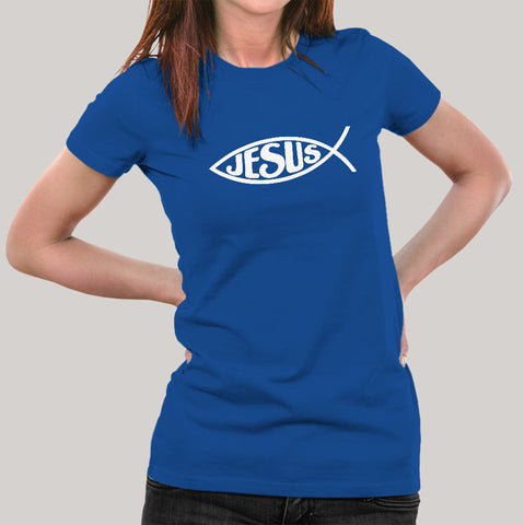 Jesus Fish Symbol - Women's Christian Tee