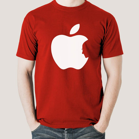 Steve Jobs In Apple Logo T-Shirt For Men