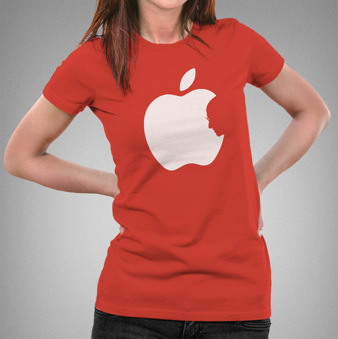 Buy This Steve Jobs In Apple Logo  Offer T-Shirt For Women Online India