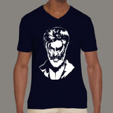 Kaala Angry Face Rajini Men's v neck  T-shirt online india