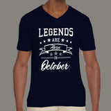 Legends are born in October Men's v neck T-shirt online
