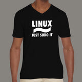 Linux Just Sudo It Programmer V Neck T-Shirt For Men online india