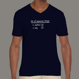 Awesome Things- Python & Me - v neck Programming T-shirt India for Men