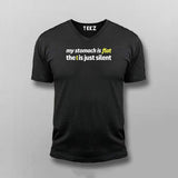 My Stomach Is Flat Funny V Neck T-shirt For Men Online Teez