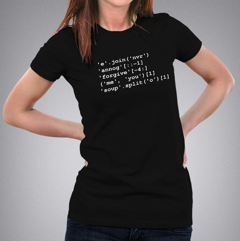 'Never' 'Gonna' 'Give' Python Code Women's programmers T-shirt Online India