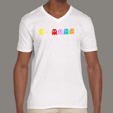 Pacman Classic Gaming Men's v neck T-shirt online india