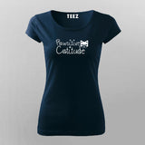 Pawsitive Catitude Funny Cat Lover  T-Shirt For Women