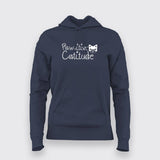 Pawsitive Catitude Funny Cat Lover  Hoodies For Women