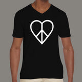 Love and Peace Men's attitude v neck T-shirt online