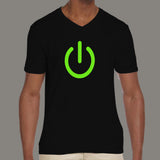 Power Button Men's technology v neck T-shirt online india
