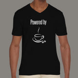 powered by coffee v neck t shirts online