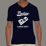 Prodigy Since 8-bit Gaming Men's v neck T-shirt online india