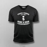 Proud-Winner-Of-Hide-And-Seek-Champion V-neck T-shirt For Men Online India