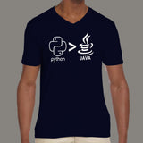 Python Greater Than java Men's programmers  v neck T-shirt online india