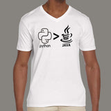 Python Greater Than java Men's  v neck T-shirt online india