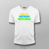RECHARGE, RECOVER, RELAX Gym Quotes V-neck T-shirt For Men Online India