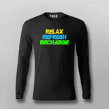 RECHARGE, RECOVER, RELAX Gym Quotes T-shirt For Men Online Teez