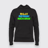RECHARGE, RECOVER, RELAX Gym Quotes  T-Shirt For Women