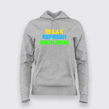 RECHARGE, RECOVER, RELAX Gym Quotes Hoodies For Women