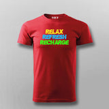 RECHARGE, RECOVER, RELAX Gym Quotes T-shirt For Men