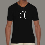 Sad Smiley Emoticon Men's v neck T-shirt online india