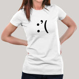 Sad Smiley Emoticon Women's T-shirt