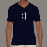  Smile Emoticon Men's v neck T-shirt online india
