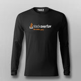 Stack Over Flow Be With You, Meme Programmer Full Sleeve T-shirt For Men