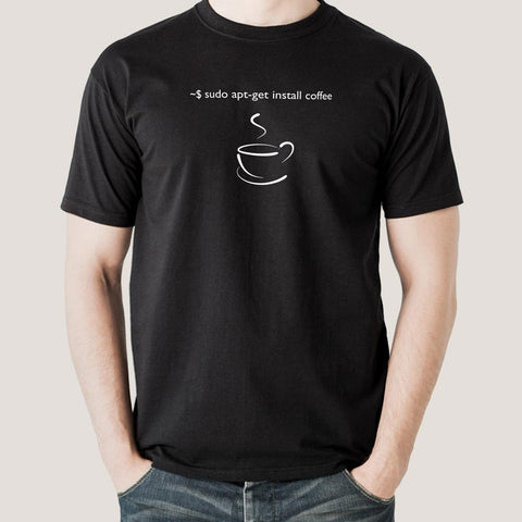 Sudo apt-get install coffee Programmer T-Shirt For Men