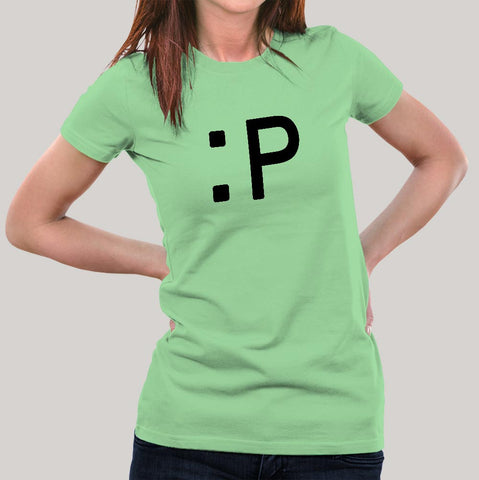 Tongue Smiley Emoticon Women's T-shirt
