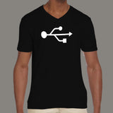 USB Icon Men's IT technology v neck T-shirt online india