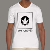 100% Pure Veg - Men's Pot v neck T-shirt online india