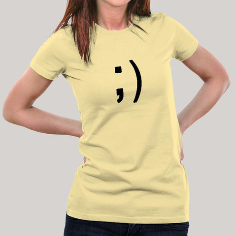 Wink Smiley Emoticon Women's T-shirt