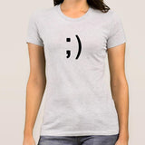 Wink Smiley Emoticon Women's T-shirt
