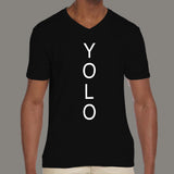 You Only Live Once YOLO Men's  v neck  T-shirt online india