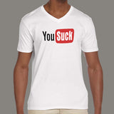 YouTube / YouSuck Parody Men's funny  v neck T-shirt online india 